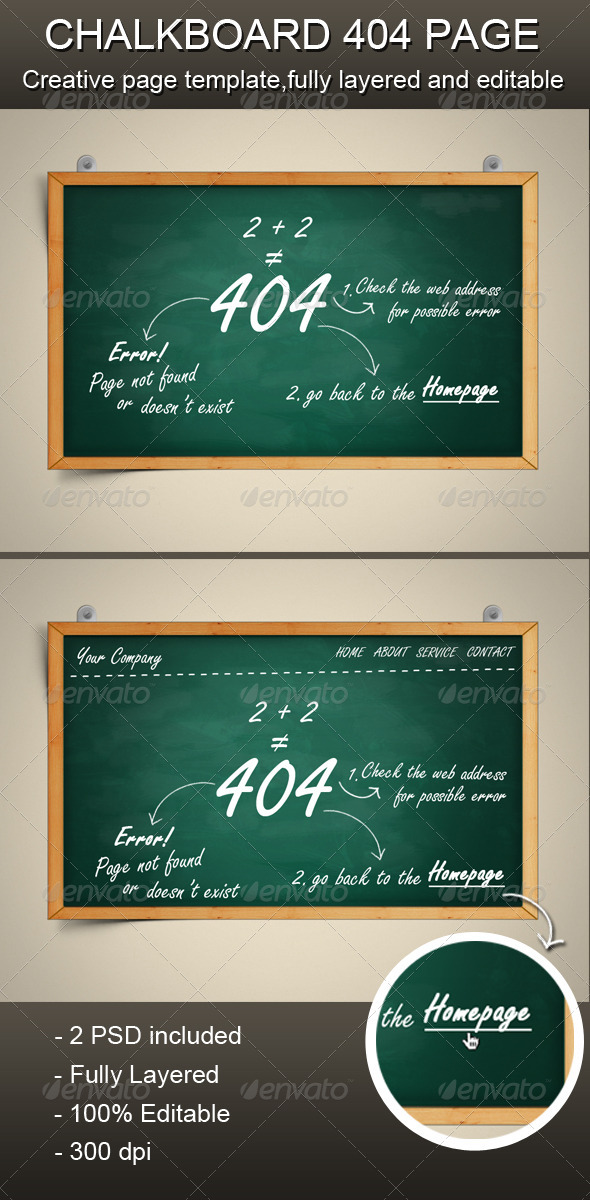 Chalkboard 404 Error Page