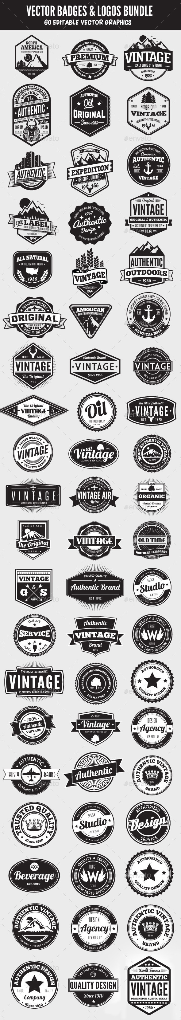 60 Badges and Logos Bundle
