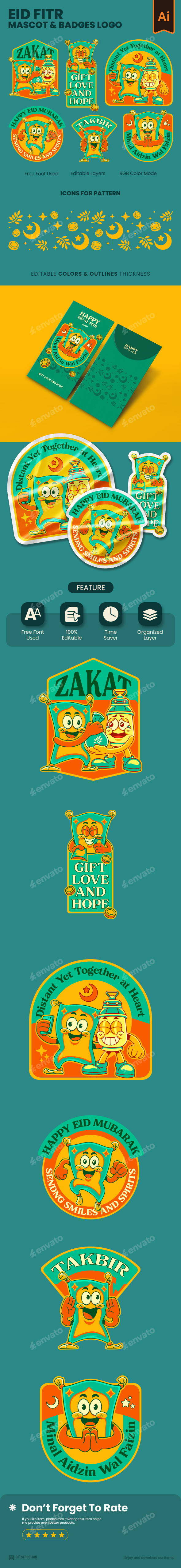 Eid Al Fitr Badges Design