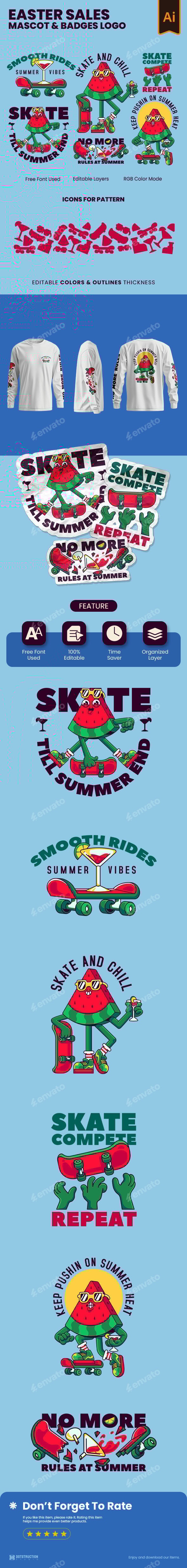 Summer Mascot & Badge Logo