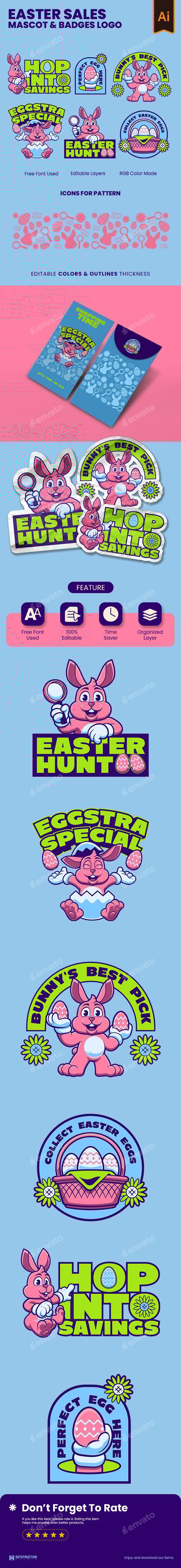 Easter Sales Mascot & Badge Logo