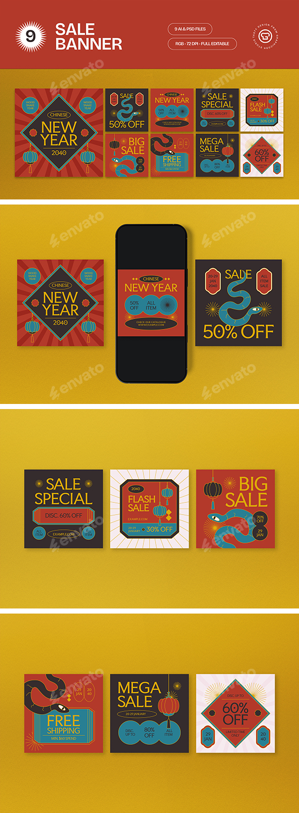 Red Chinese New Year Sale Banner
