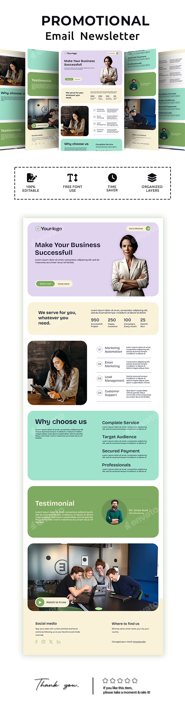 Business Email Newsletter PSD Template