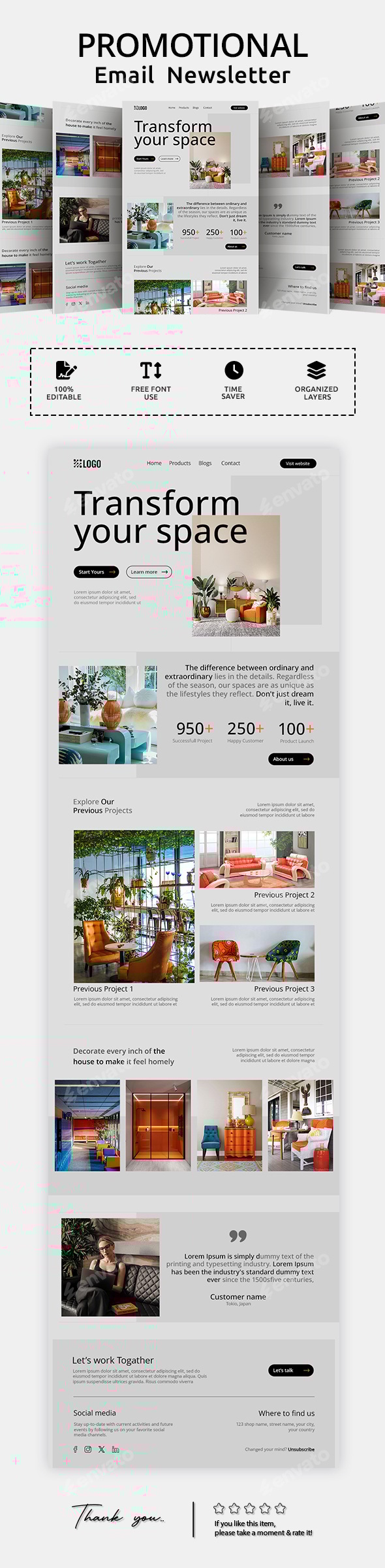 Home Decor Email Newsletter PSD Template