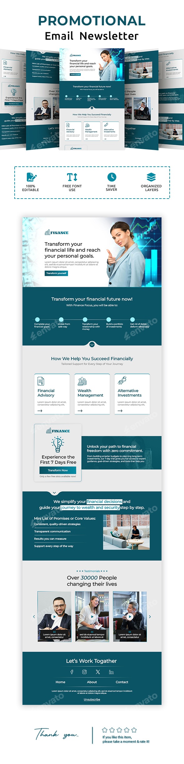 Wealth & Asset Management Email Newsletter PSD Template