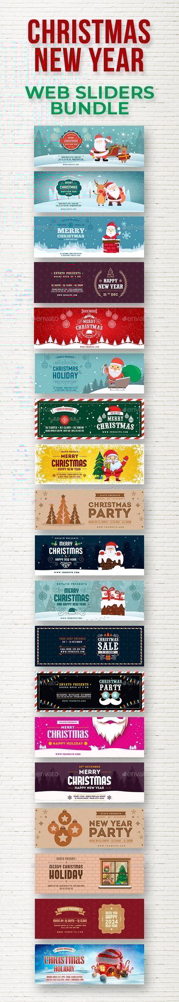 Christmas & New Year Web Sliders Bundle