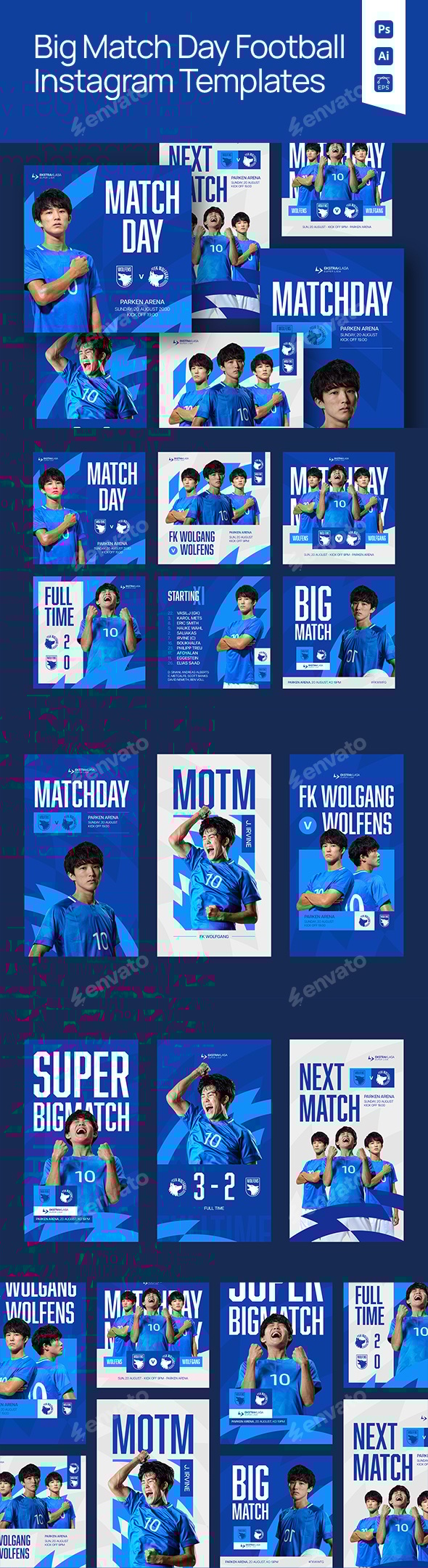 Big Match Day Football Instagram Templates