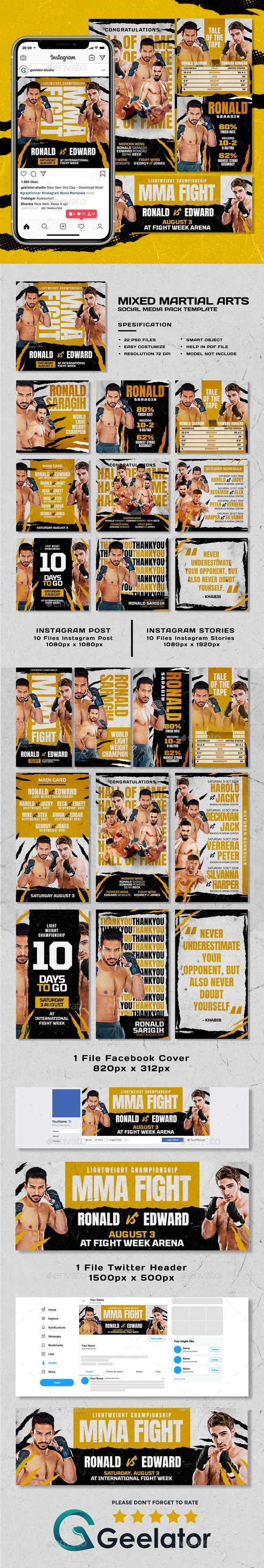MMA Social Media Pack Template
