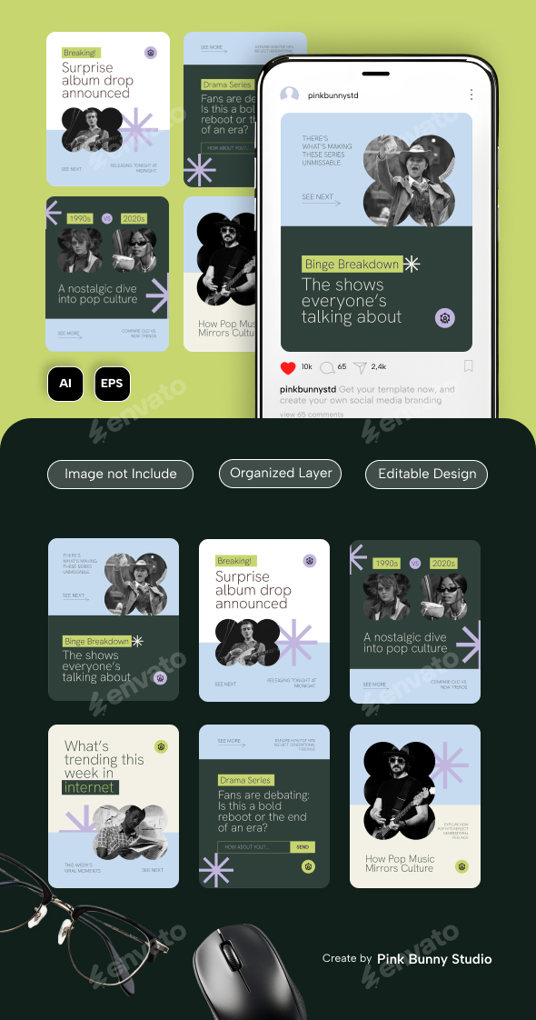 Pop Media Instagram Template Design