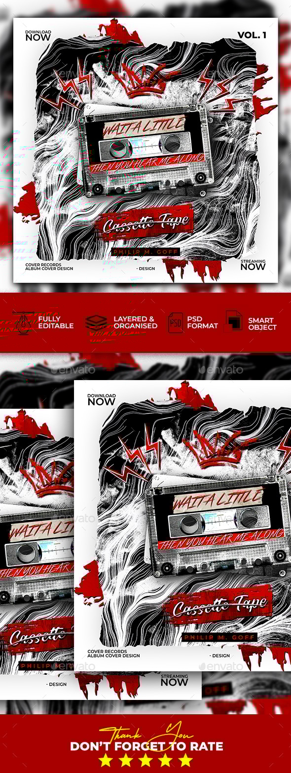 Cassette Tape Album Cover Art Template