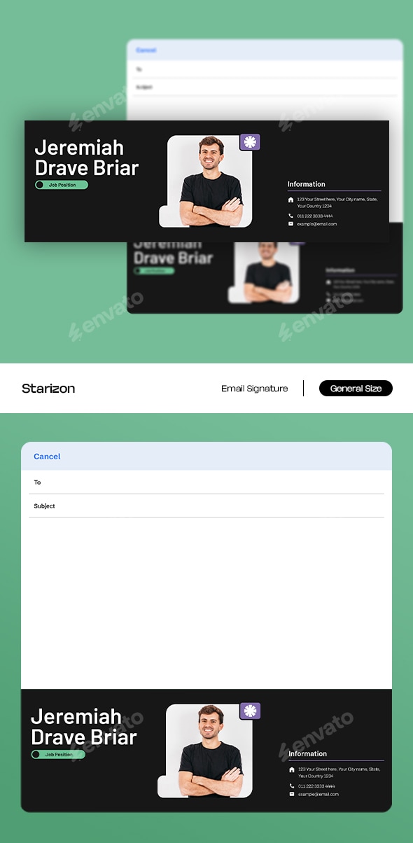 Black Green Creative Agency Email Signature