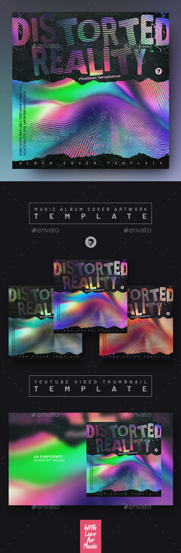 Distorted Reality – Album Cover Art Template