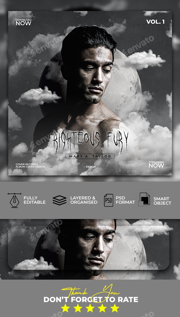 Righteous Fury Album Cover Art Template