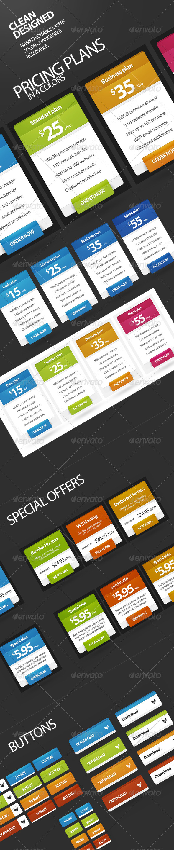 Pricing Plans, Buttons, Special Offer v2