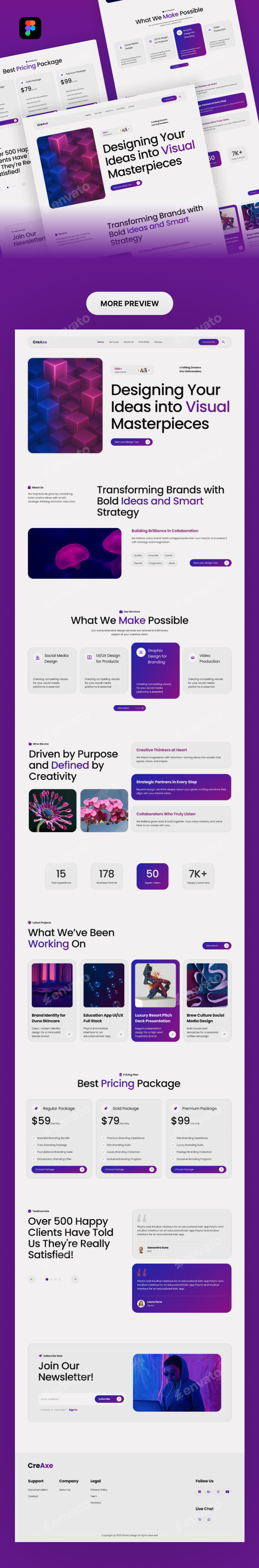 CreaAxe - Creative Agency Landing Page
