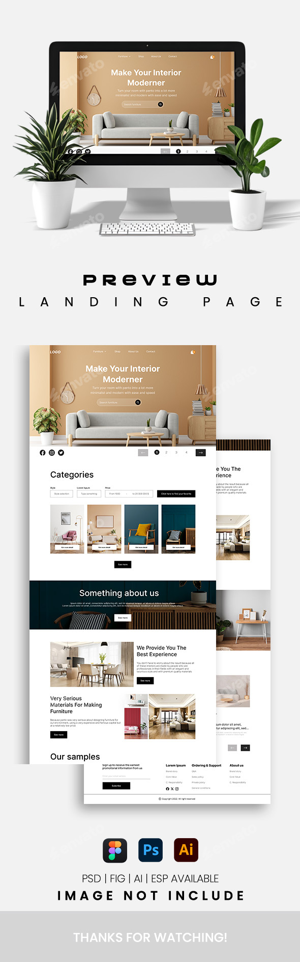 Interior Store Website Landing Page