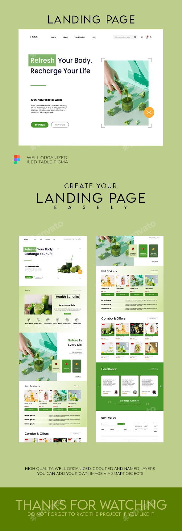 Detox Water Website Landing Page