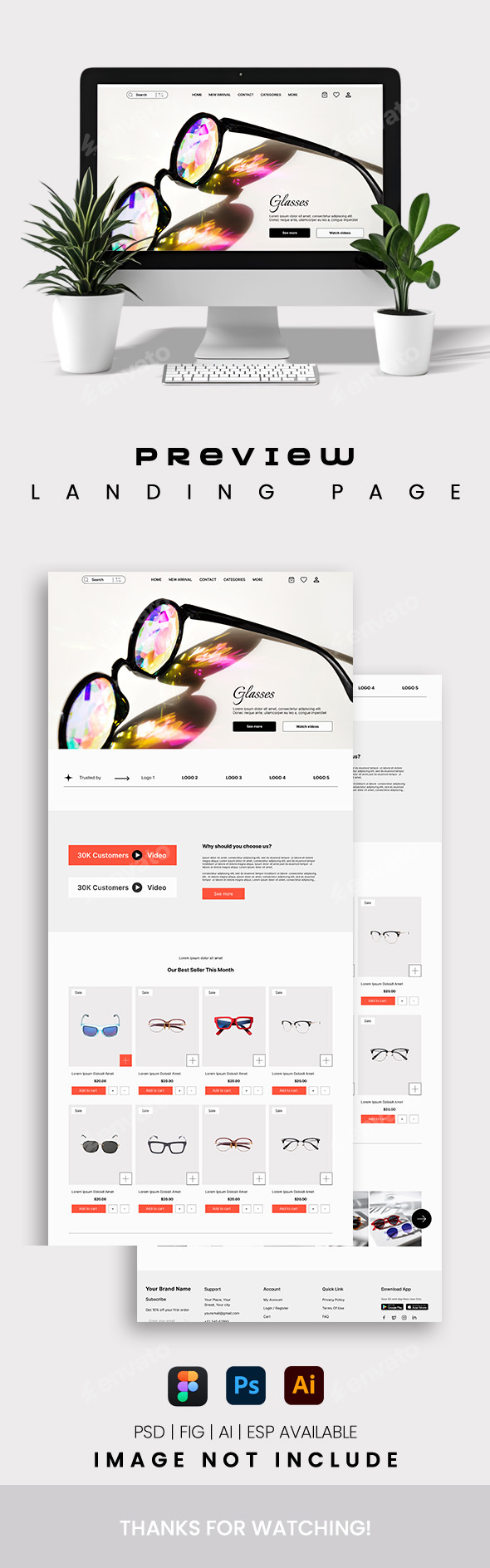 Glasses Brand Website Landing Page