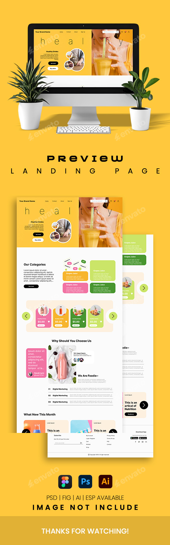 Juices Drinks Website Landing Page