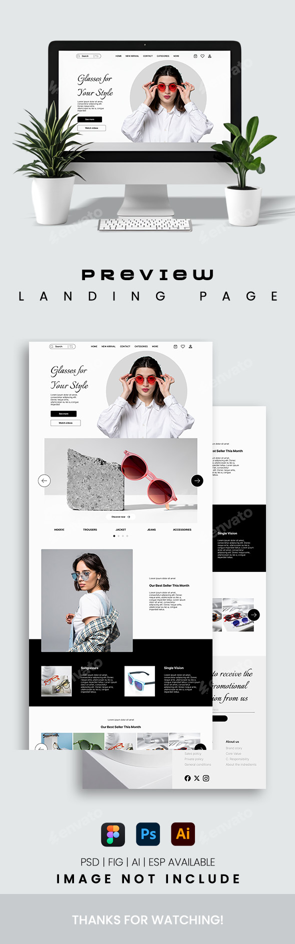 Glasses Brand Website Landing Page (Alternative Design)