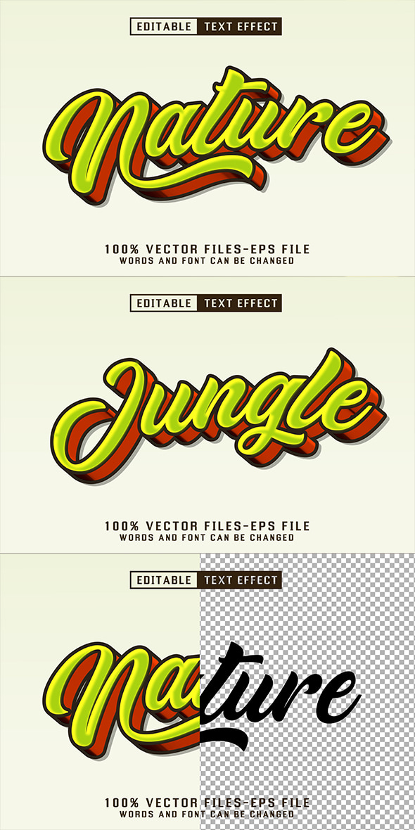 Nature Cartoon Text - Editable Text Effect