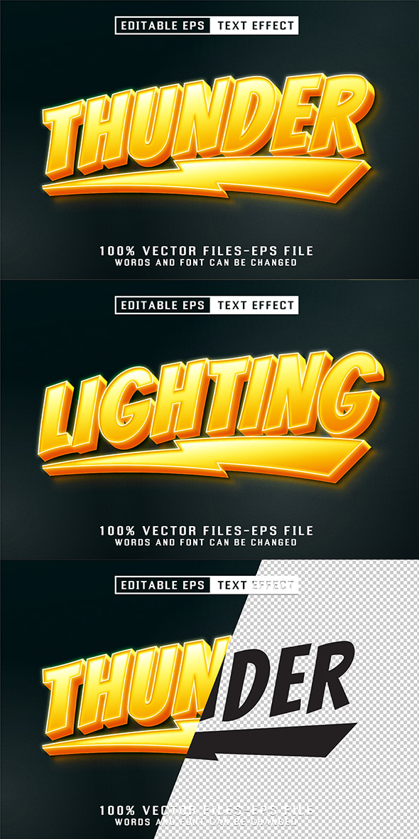 Thunder Editable Text Effect