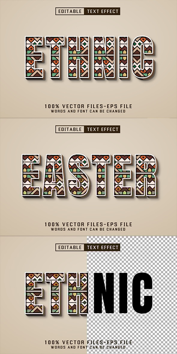 Etnic Editable Text Effect