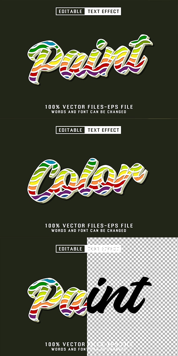 Paint Editable Text Effect