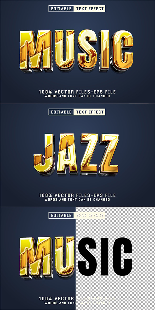 Music 3D Text - Editable Text Effect