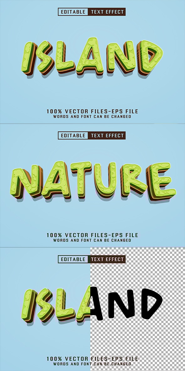 Island 3D Text - Editable Text Effect