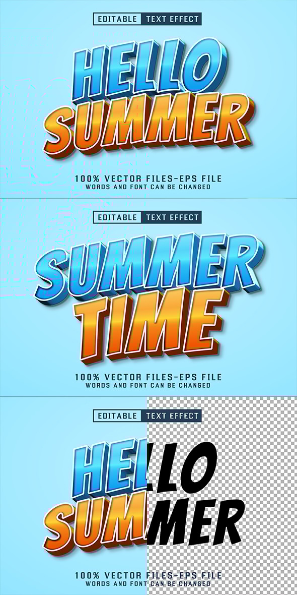 Hello Summer Editable Text Effect