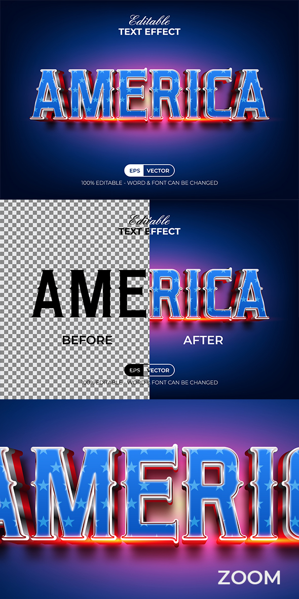 America Text Effect