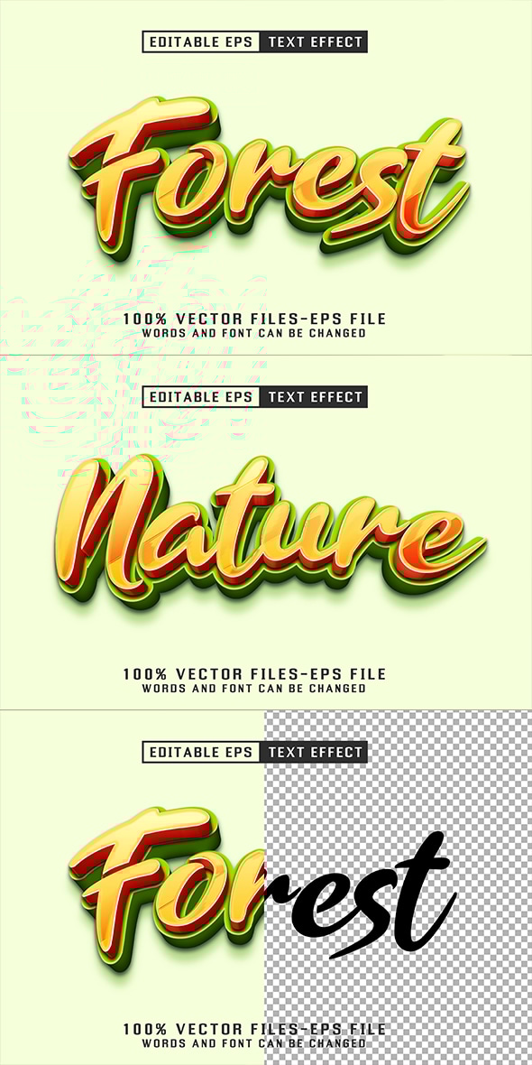 Forest 3D Text - Editable Text Effect