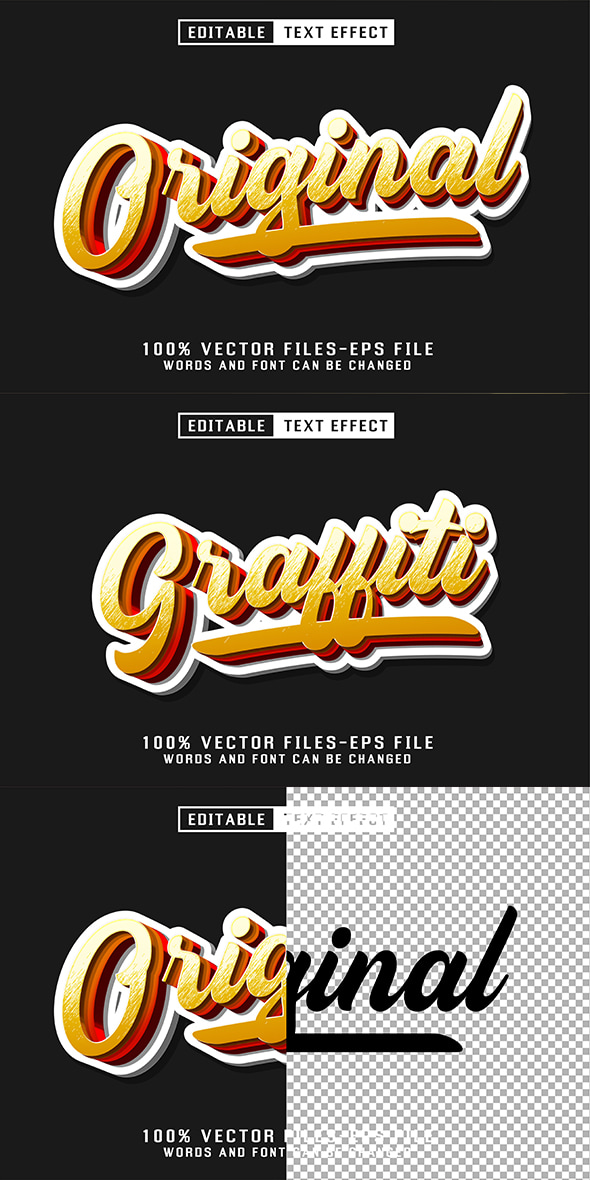 Original - Illustrator Editable Text Effect Premium Vector
