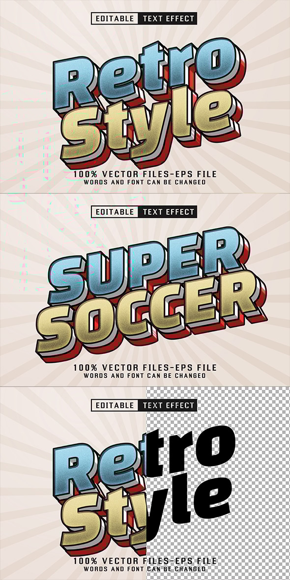 Retro Style 3D Text - Editable Text Effect