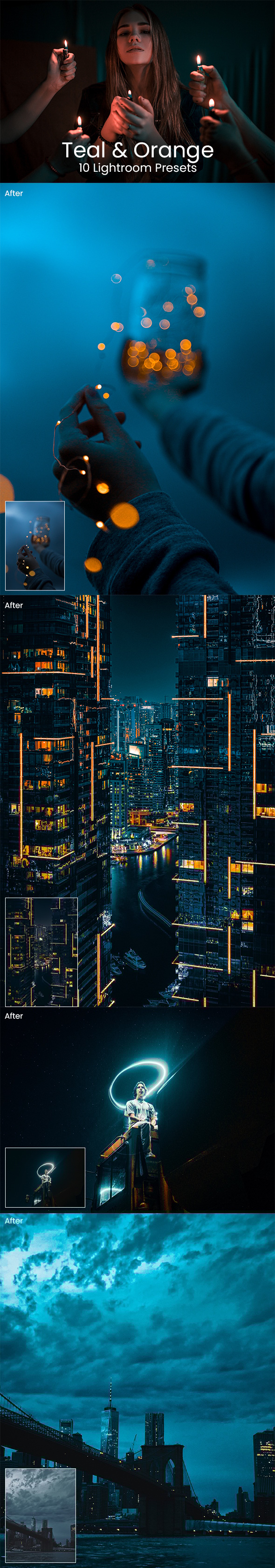 Vibrant Teal and Orange Preset Pack
