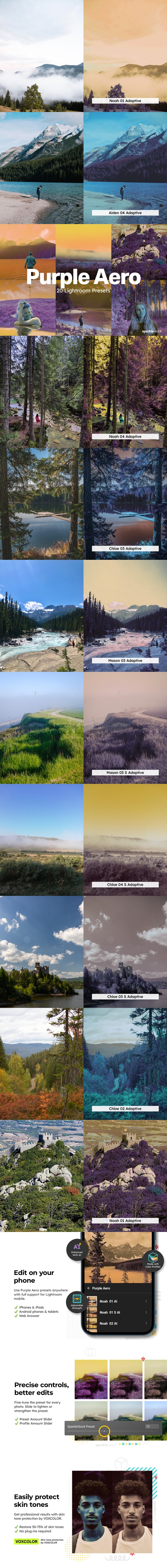 20 Purple Aero Lightroom Presets