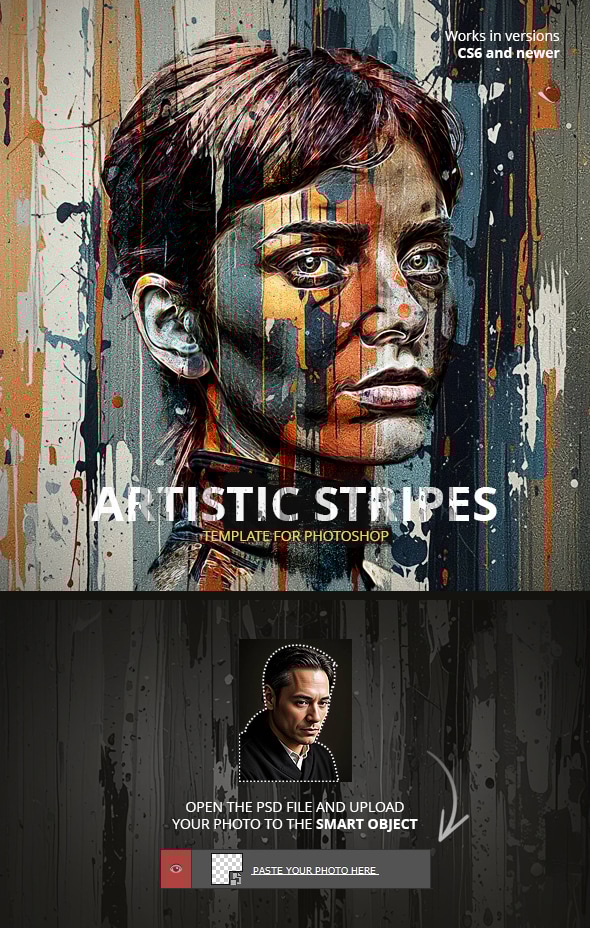 Artistic Stripes Template for Photoshop