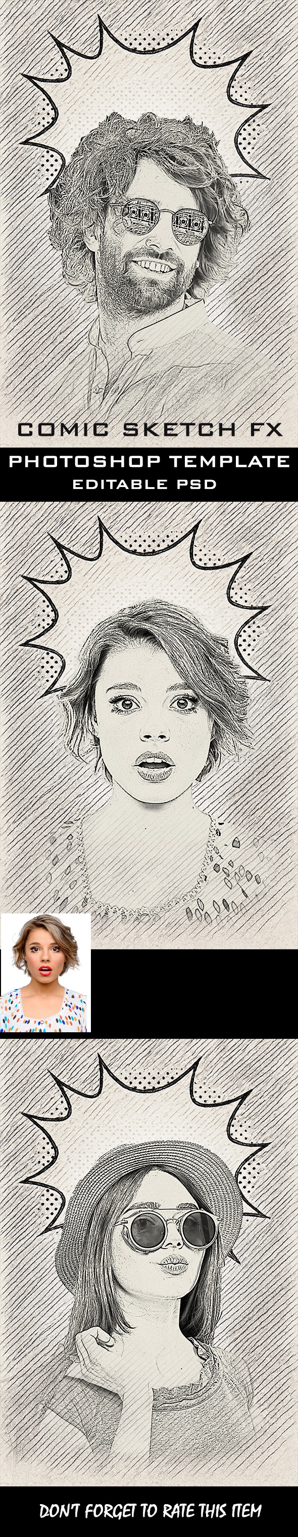 Comic Sketch FX Photoshop Template