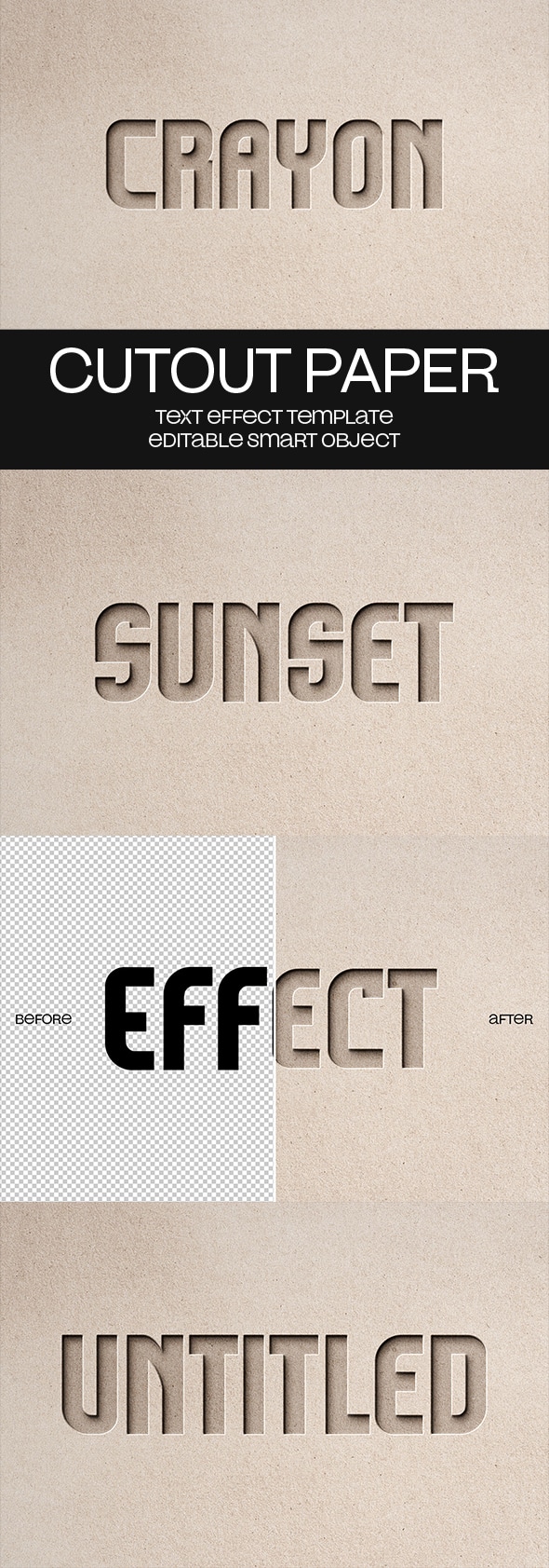 Cutout Paper Text Effect