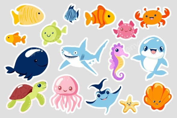Underwater Animal Stickers
