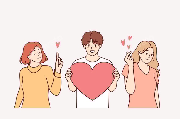 Love Triangle Between Man with Big Heart and Two