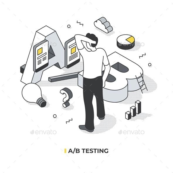 A/B Testing Isometric Concept