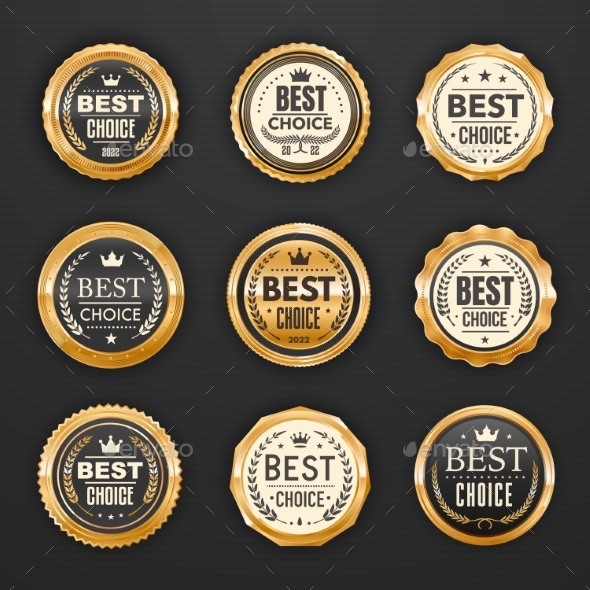Best Choice Golden Badges Premium Quality Labels