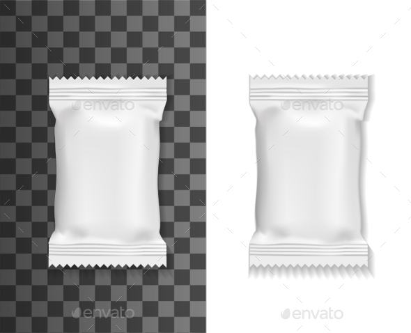 White Pack Mockup, Sachet or Pouch Bag