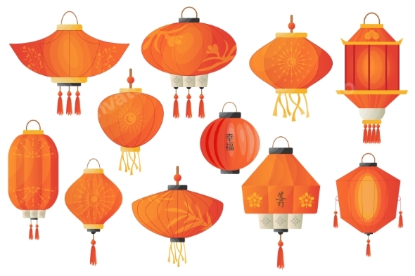 Cartoon Chinese Lanterns