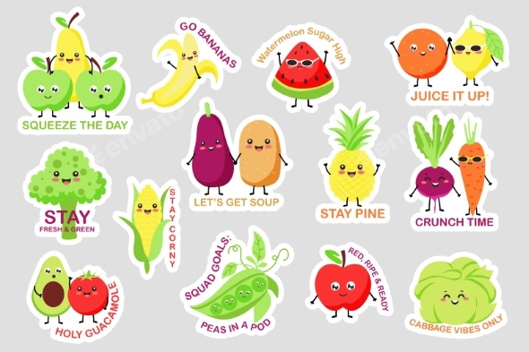 Vegetable and Fruits Stickers