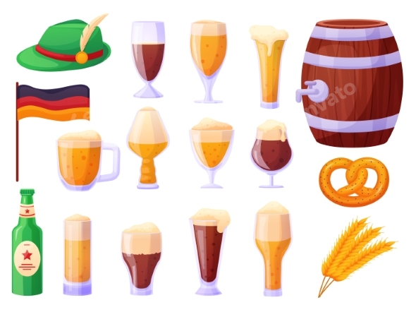 Cartoon Oktoberfest Elements
