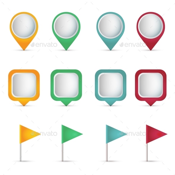 Realistic Colorful Pointer Set