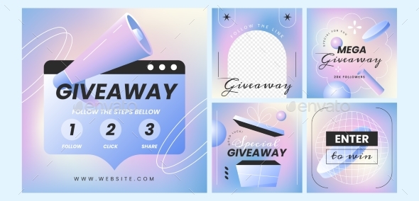 Giveaway Trendy Banners Template Design for Social